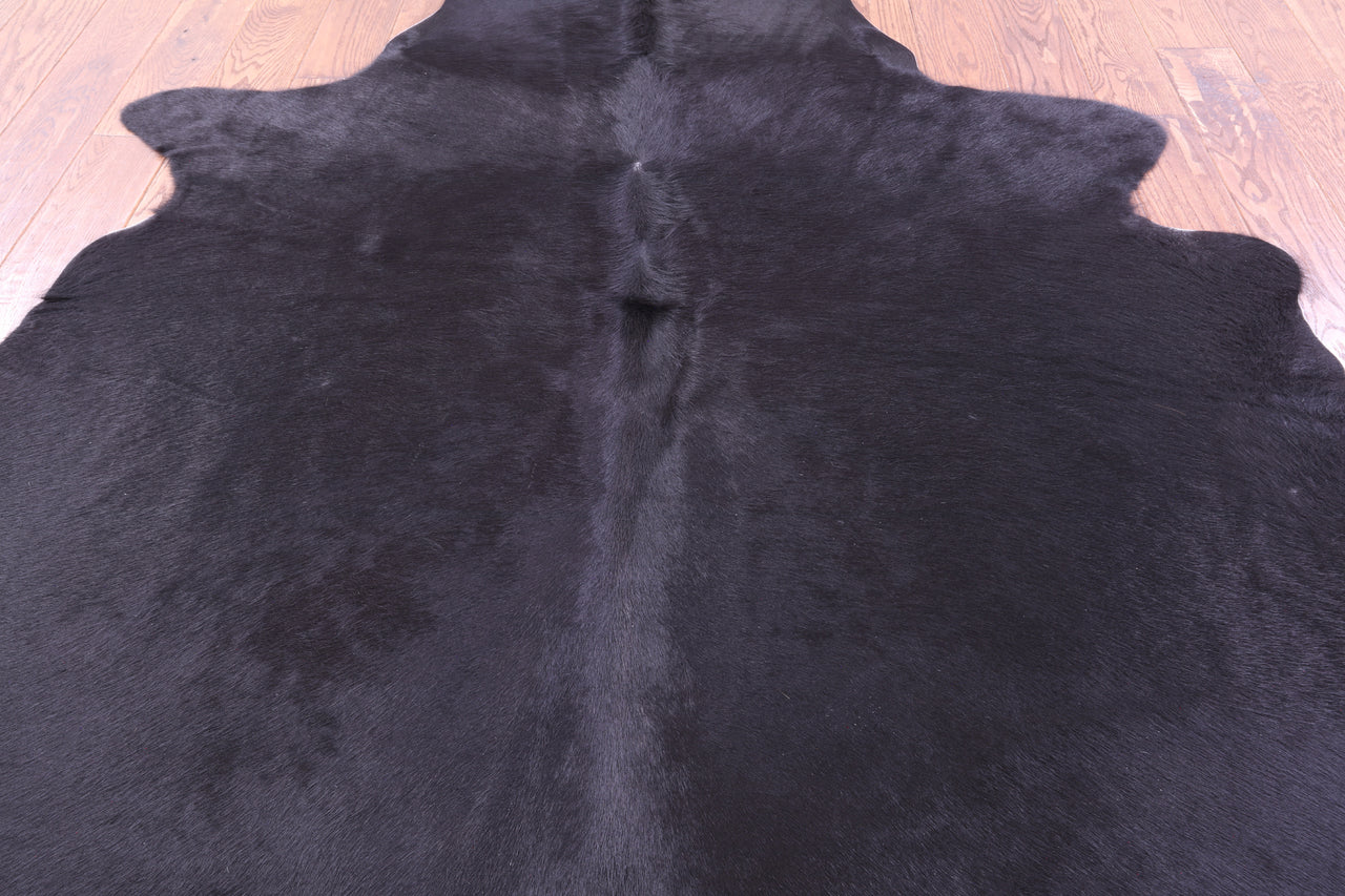Black Natural Cowhide Rug - X-Large 7' 2"H x 6' 6"W