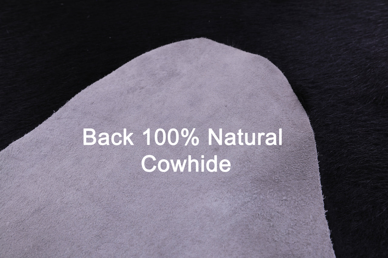 Black Natural Cowhide Rug - X-Large 7' 2"H x 6' 6"W