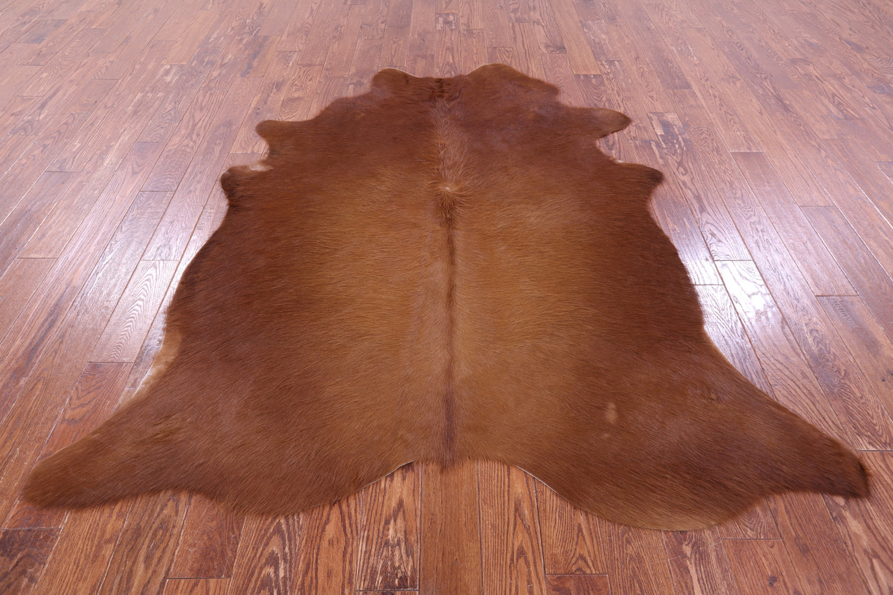 Brown Natural Cowhide Rug - X-Large 7' 1"H x 6' 2"W