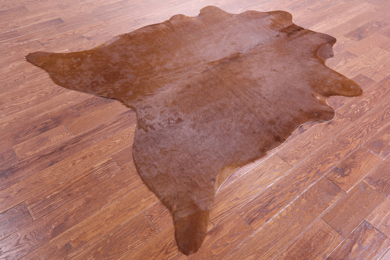 Brown Natural Cowhide Rug - X-Large 7' 0"H x 6' 2"W