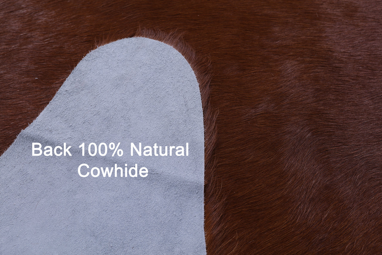 Brown Natural Cowhide Rug - X-Large 7' 0"H x 6' 2"W