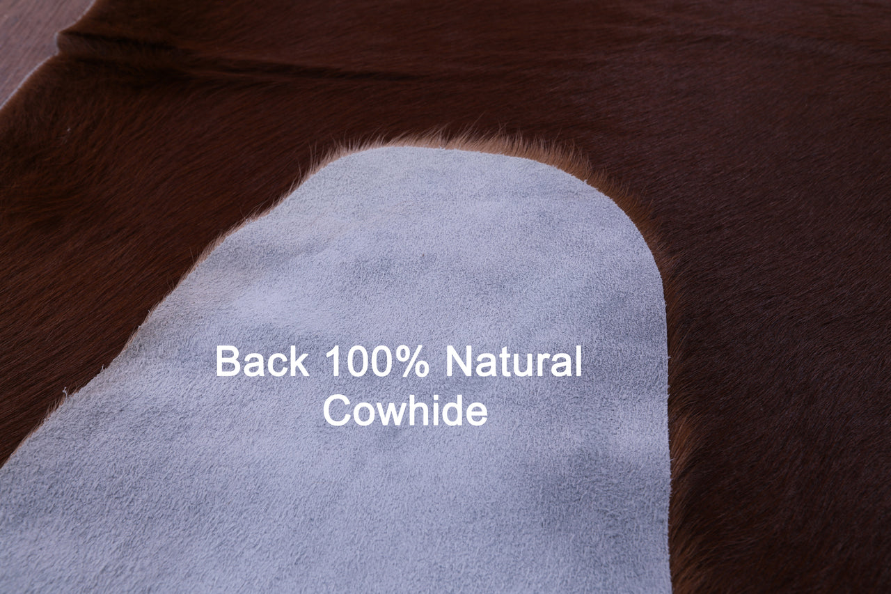 Brown Natural Cowhide Rug - Large 6' 10"H x 6' 8"W