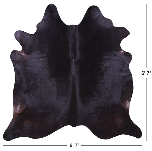 Black Natural Cowhide Rug - Large 6' 7