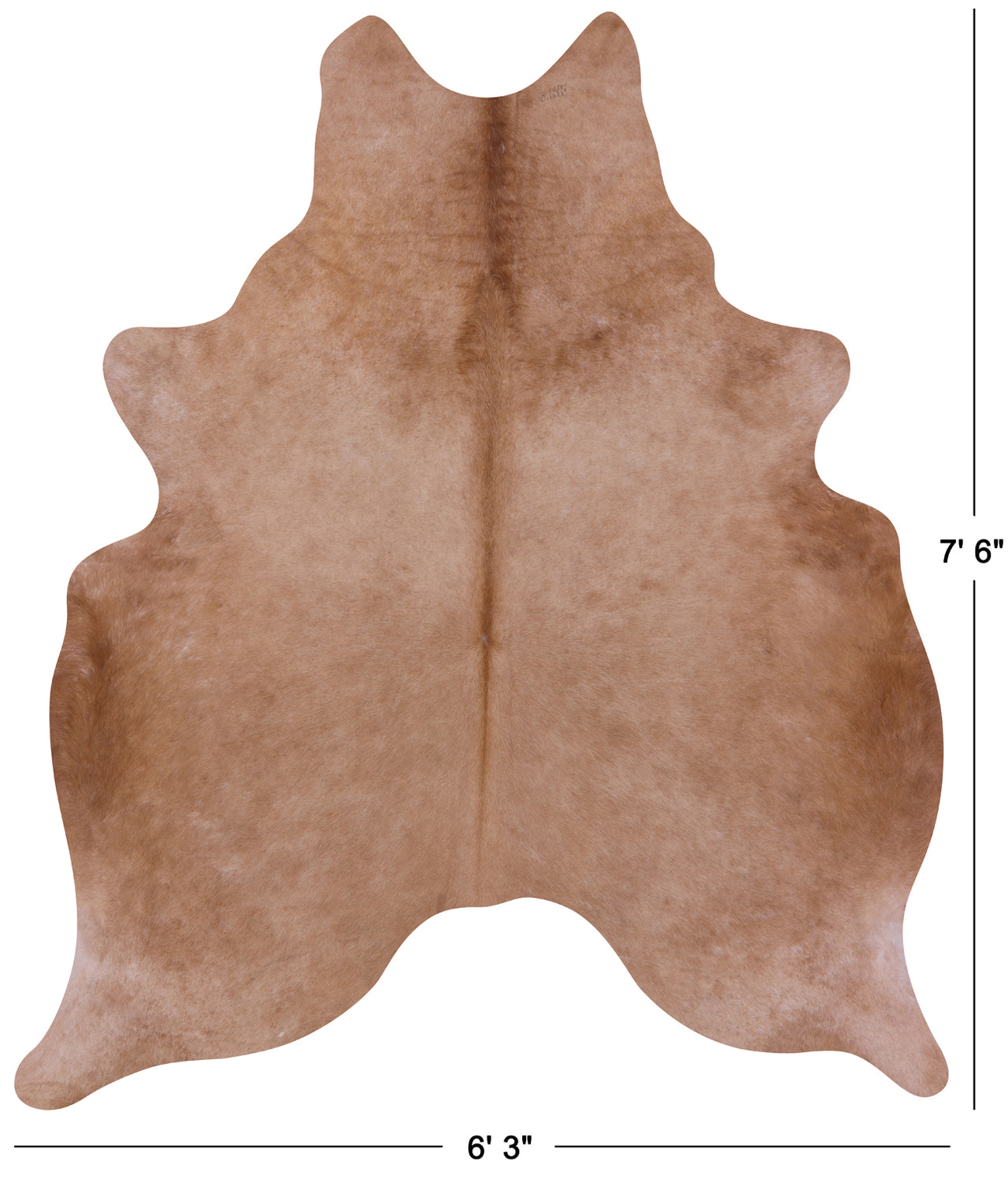 Light Brown Natural Cowhide Rug - X-Large 7' 6"H x 6' 3"W
