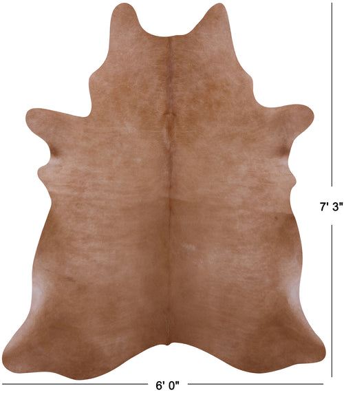 Light Brown Natural Cowhide Rug - X-Large 7' 3