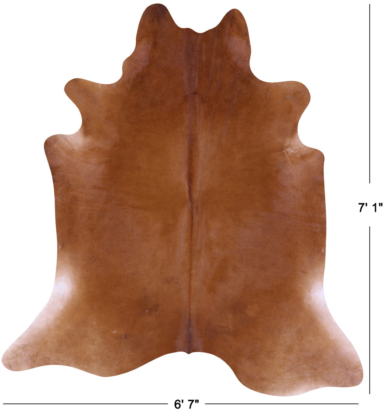 Brown Natural Cowhide Rug - X-Large 7' 1"H x 6' 7"W