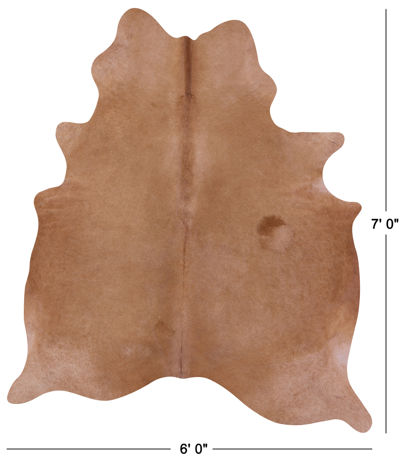 Light Brown Natural Cowhide Rug - X-Large 7' 0"H x 6' 0"W