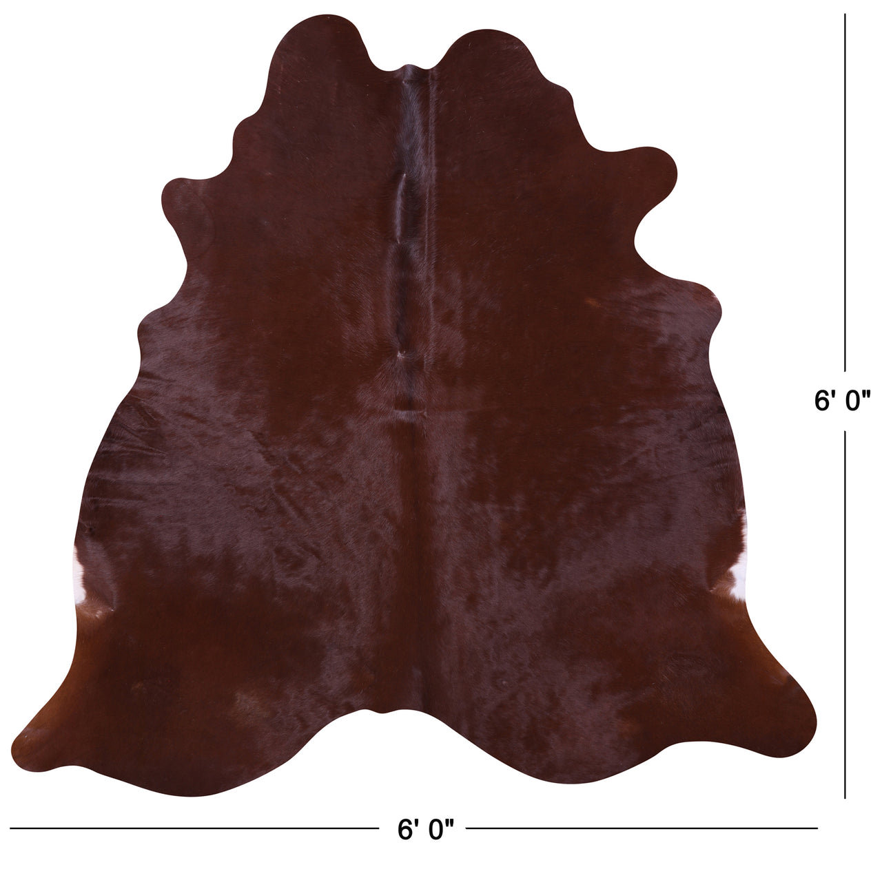 Brown Natural Cowhide Rug - Medium 6' 0"H x 6' 0"W