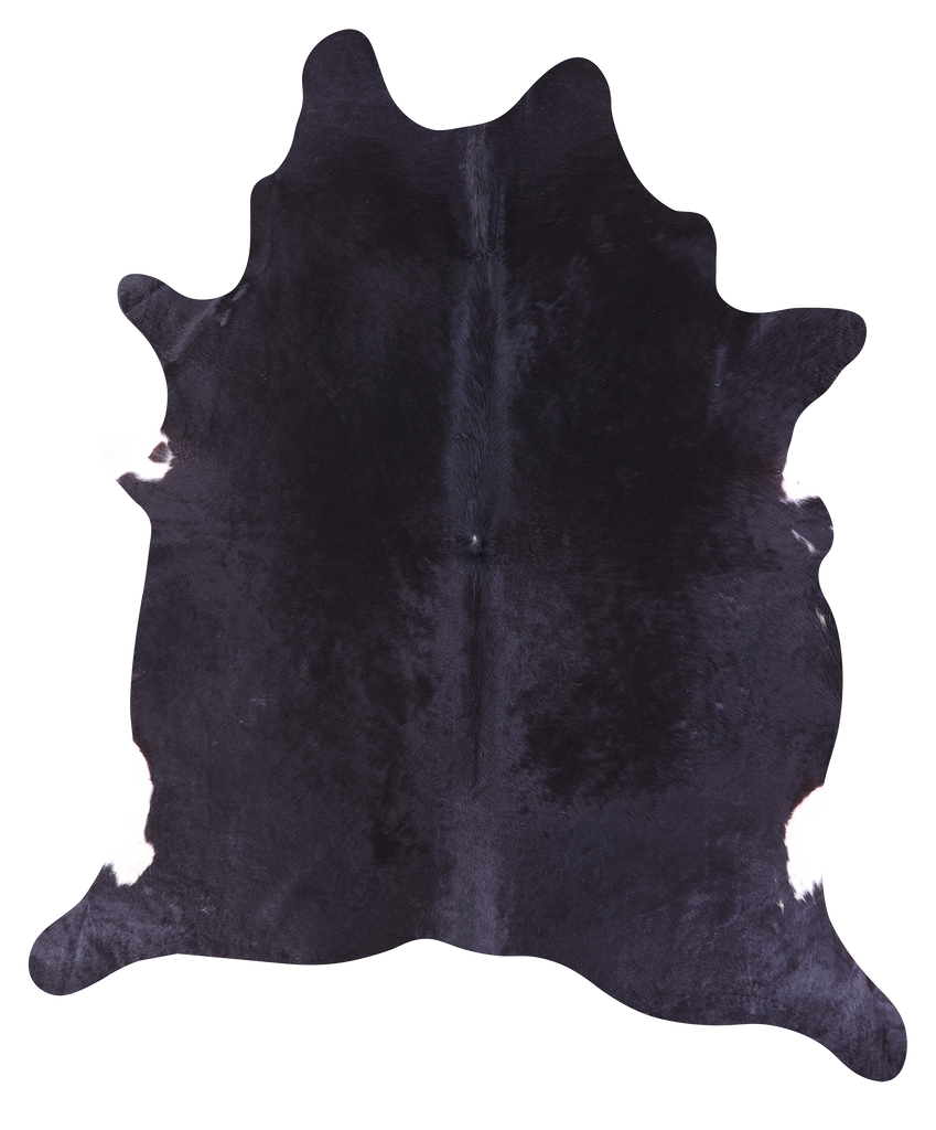 Black Natural Cowhide Rug - X-Large 7' 1"H x 6' 2"W