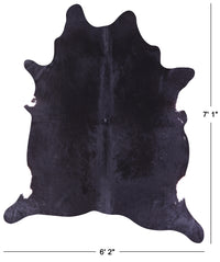 Thumbnail for Black Natural Cowhide Rug - X-Large 7' 1