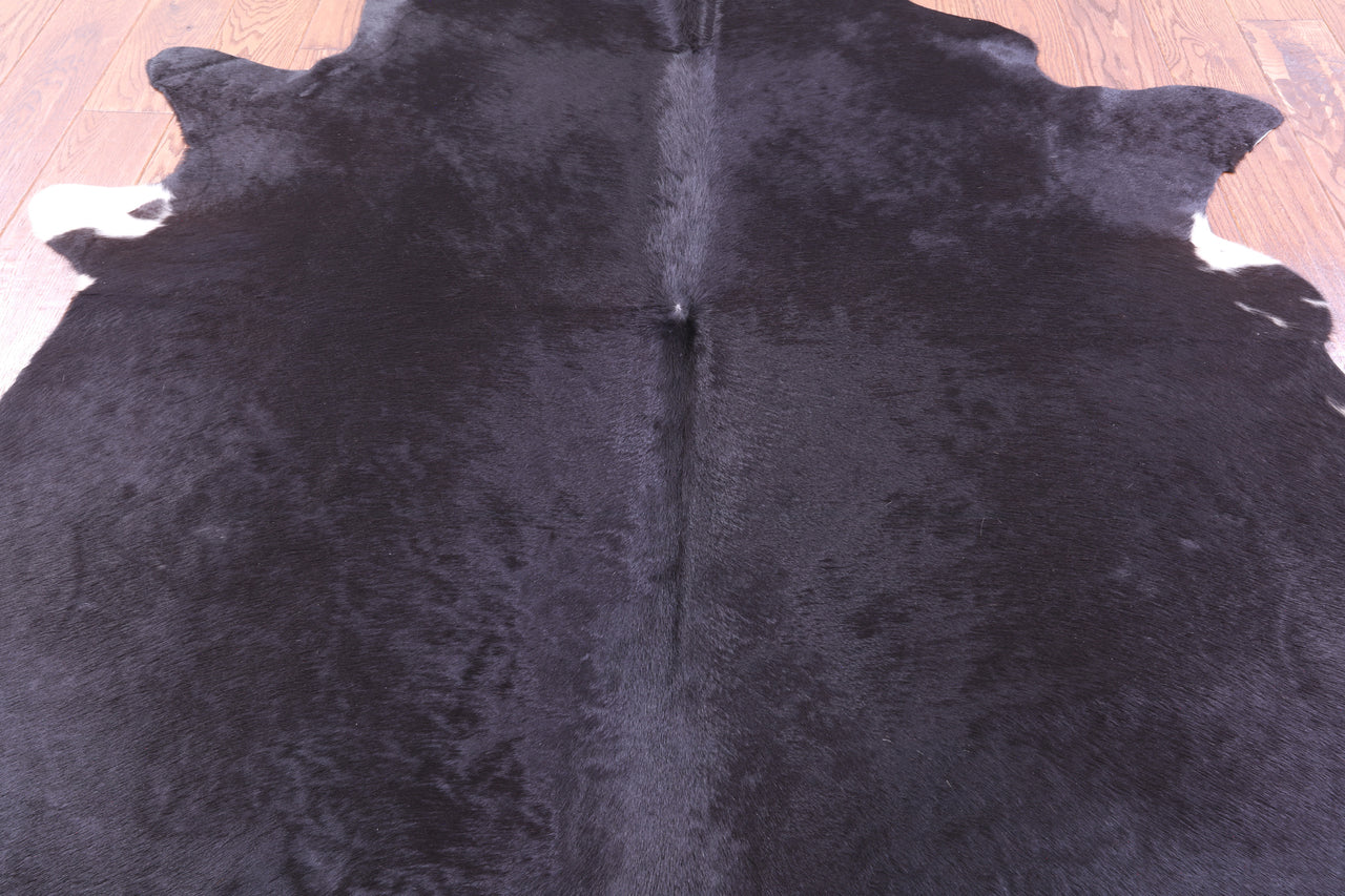 Black Natural Cowhide Rug - X-Large 7' 1"H x 6' 2"W