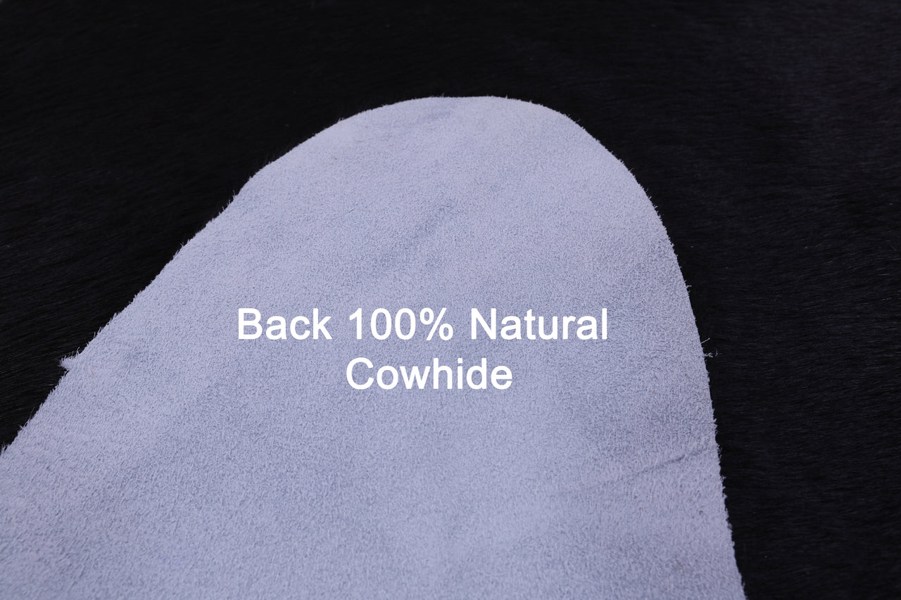 Black Natural Cowhide Rug - X-Large 7' 1"H x 6' 2"W