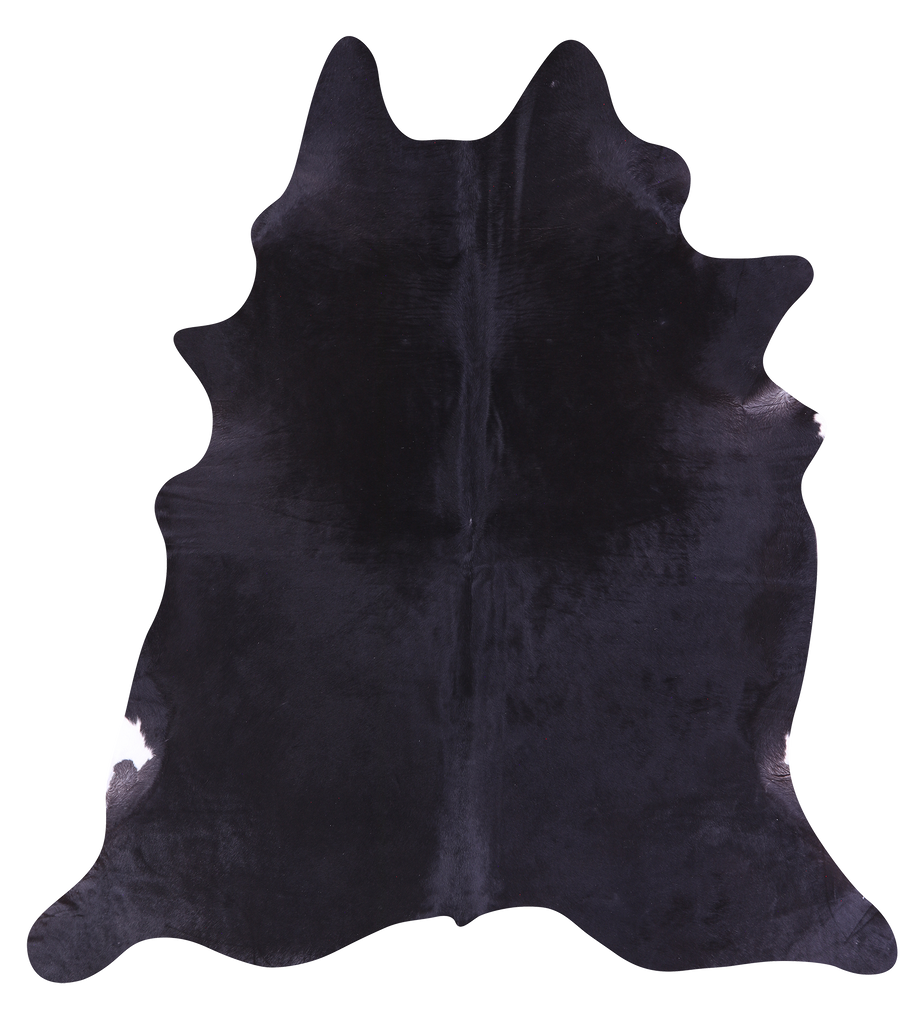 Black Natural Cowhide Rug - X-Large 7' 4"H x 6' 6"W