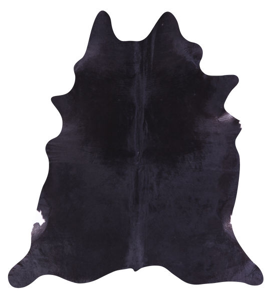 Black Natural Cowhide Rug - X-Large 7' 4"H x 6' 6"W