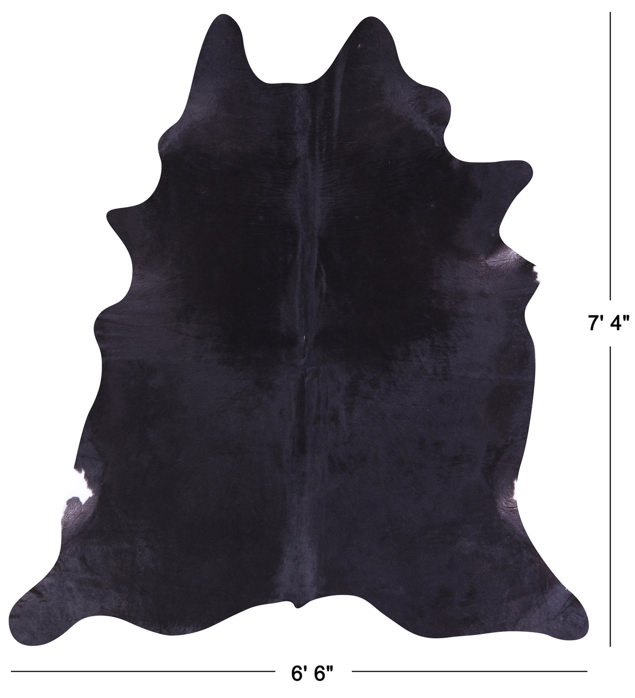 Black Natural Cowhide Rug - X-Large 7' 4"H x 6' 6"W