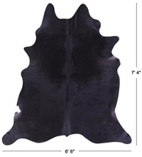 Thumbnail for Black Natural Cowhide Rug - X-Large 7' 4