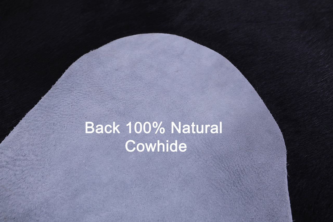 Black Natural Cowhide Rug - X-Large 7' 4"H x 6' 6"W