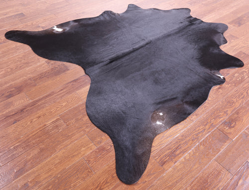 Black Natural Cowhide Rug - Large 6' 8