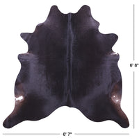 Thumbnail for Black Natural Cowhide Rug - Large 6' 8
