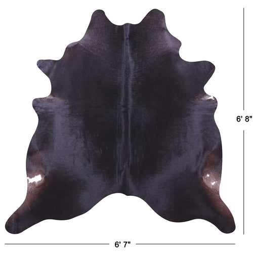 Black Natural Cowhide Rug - Large 6' 8