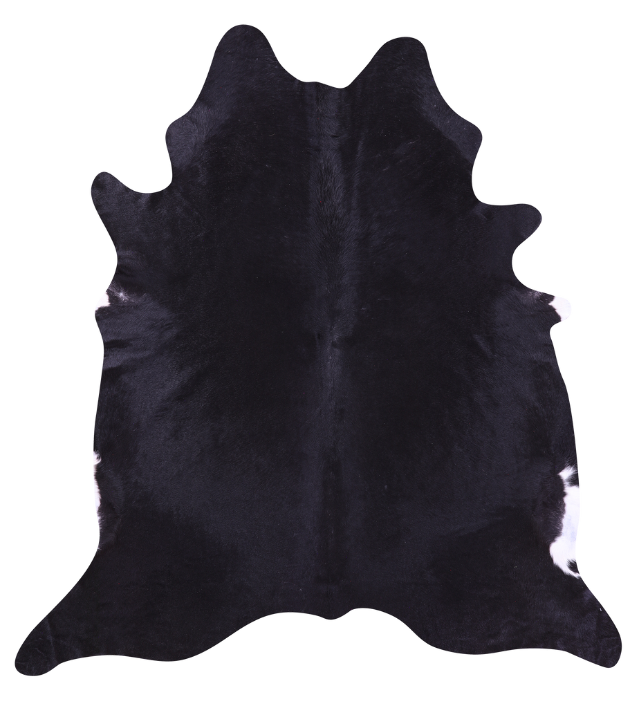 Black Natural Cowhide Rug - X-Large 7' 0"H x 6' 5"W