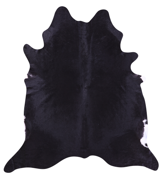 Black Natural Cowhide Rug - X-Large 7' 0"H x 6' 5"W