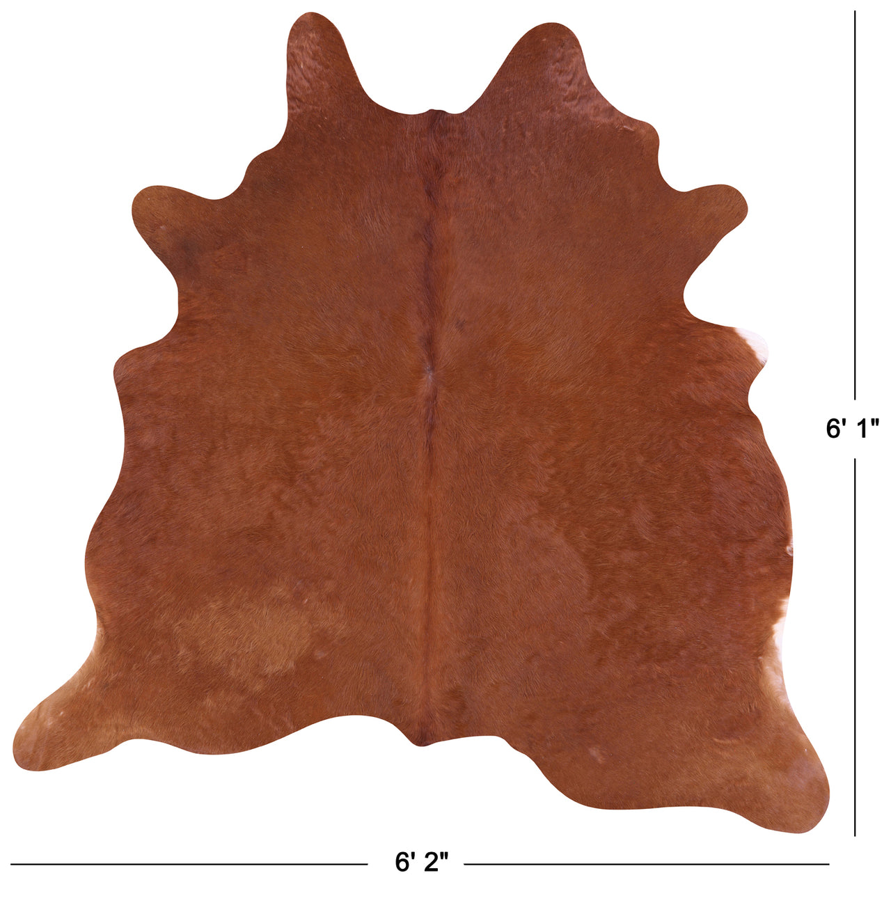 Brown Natural Cowhide Rug - Medium 6' 1"H x 6' 2"W