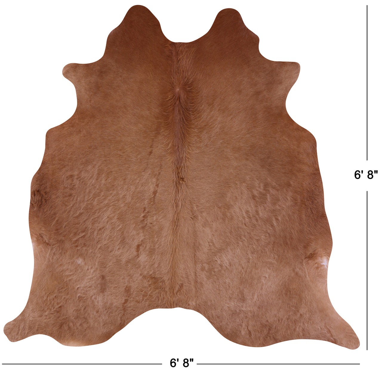 Brown Natural Cowhide Rug - Large 6' 8"H x 6' 8"W