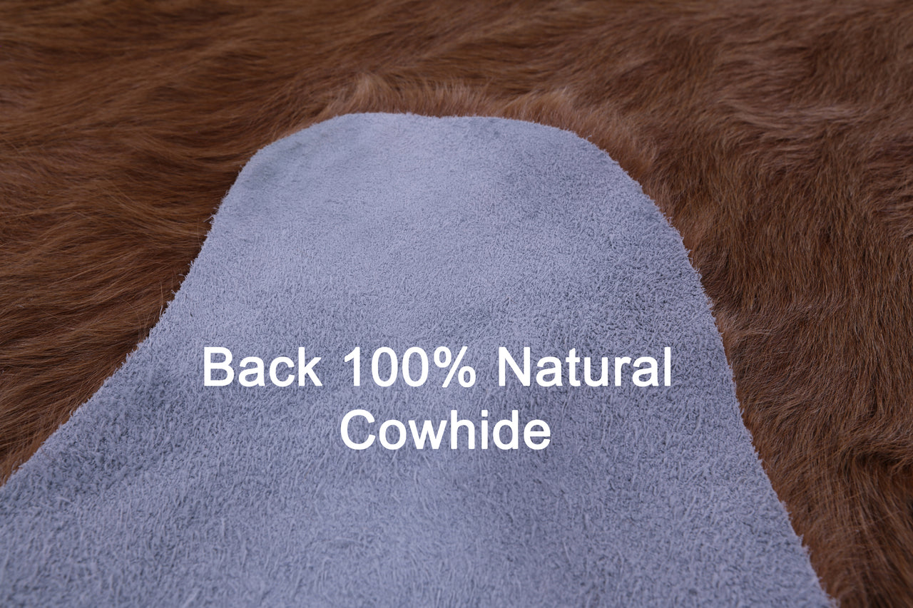 Brown Natural Cowhide Rug - Large 6' 8"H x 6' 8"W