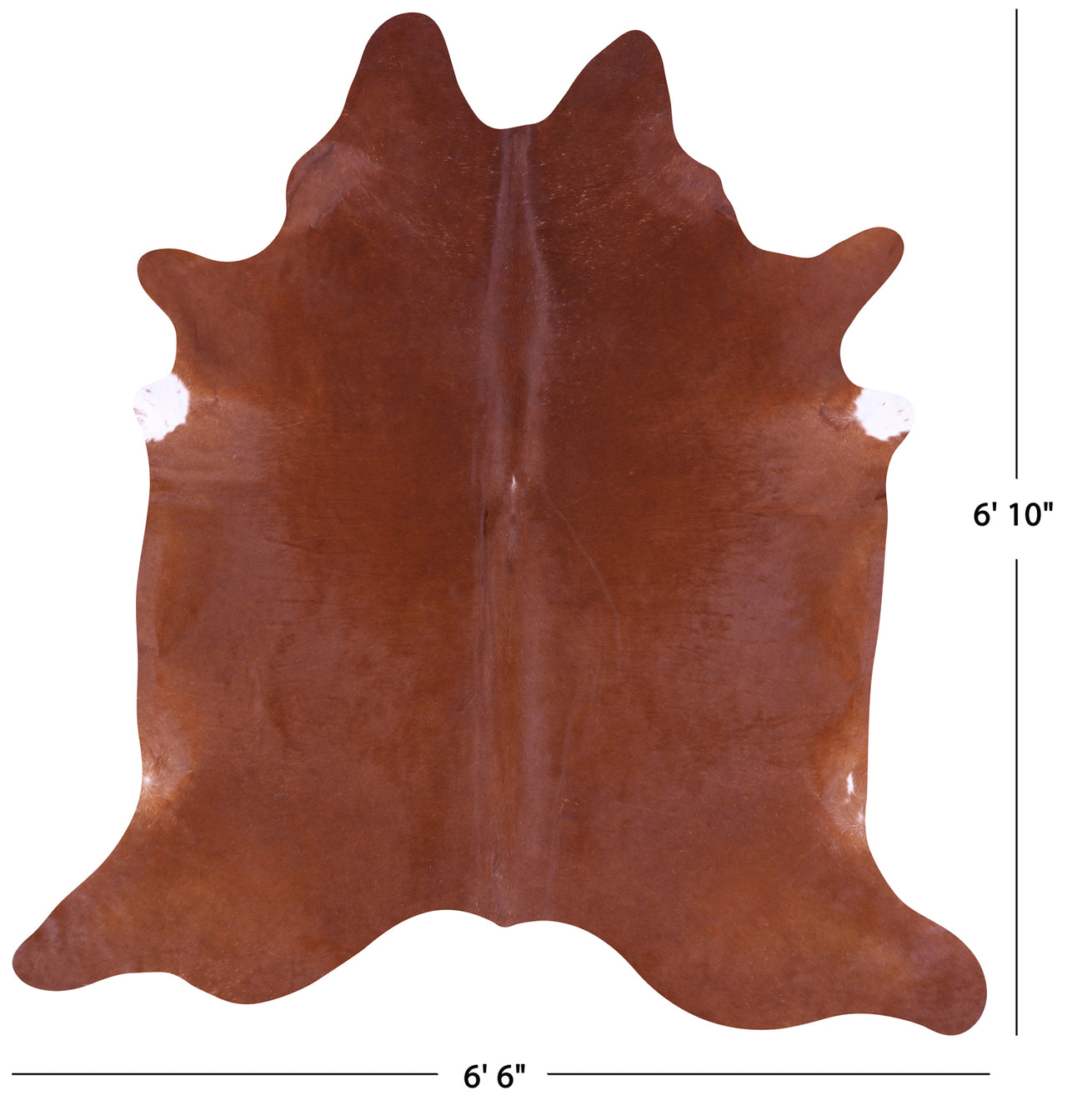 Brown Natural Cowhide Rug - Large 6' 10"H x 6' 6"W