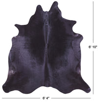 Thumbnail for Black Natural Cowhide Rug - Large 6' 10