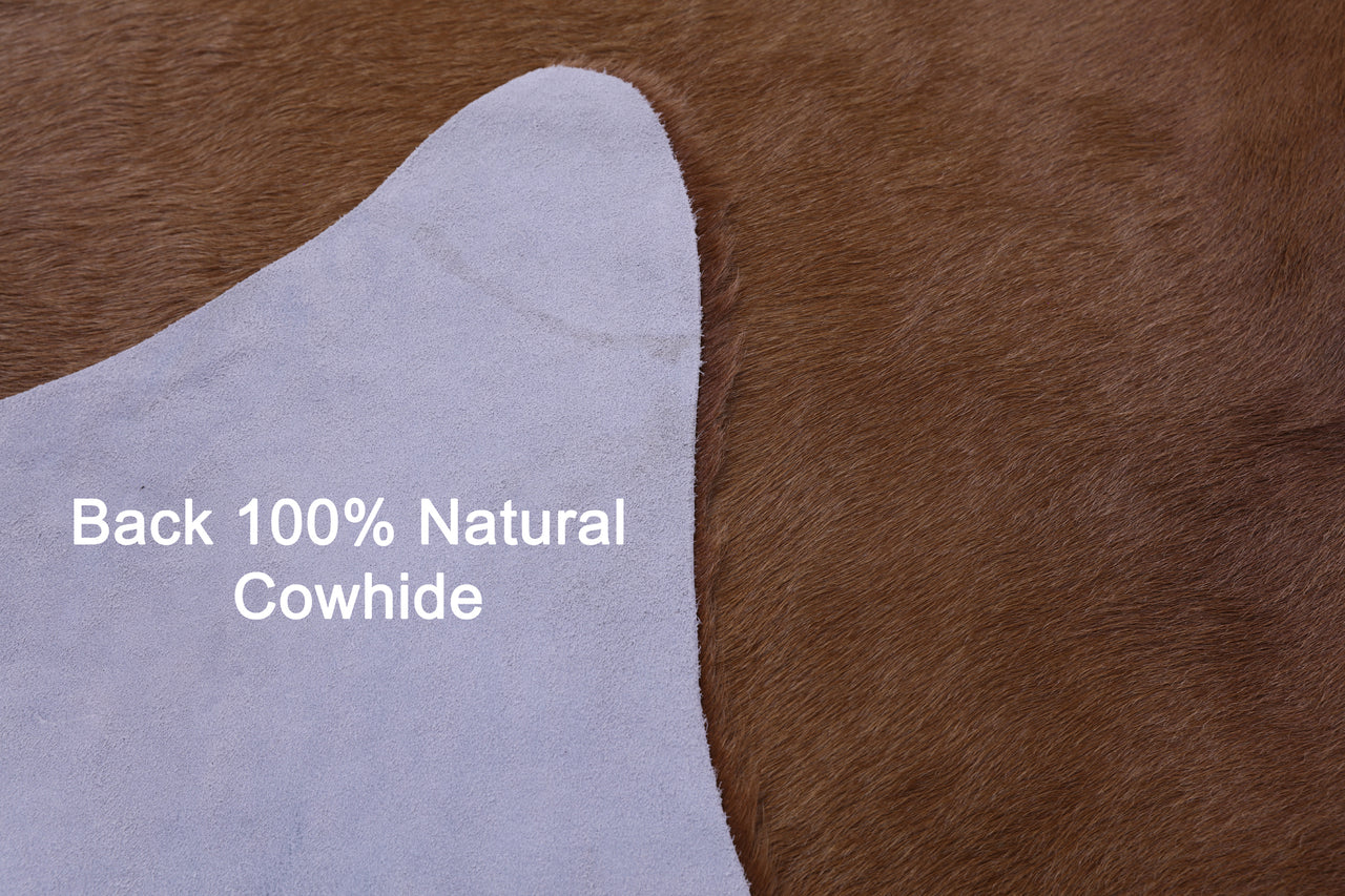 Brown Natural Cowhide Rug - X-Large 7' 0"H x 6' 5"W