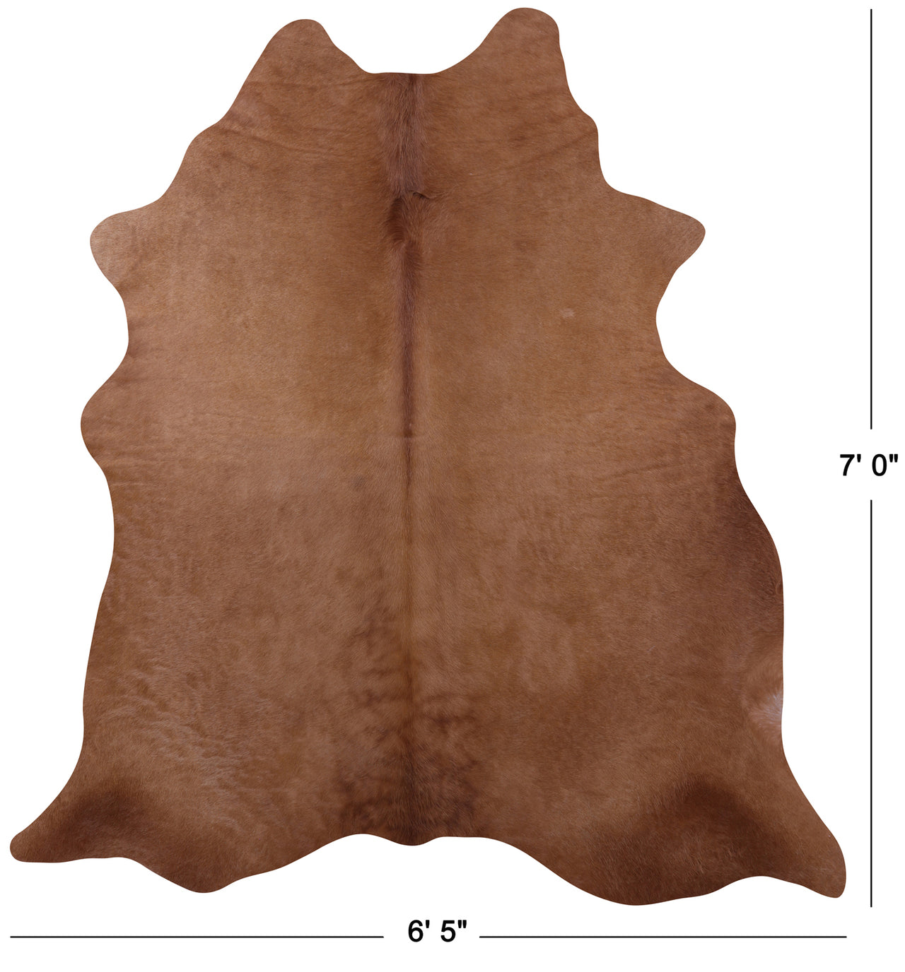 Brown Natural Cowhide Rug - X-Large 7' 0"H x 6' 5"W
