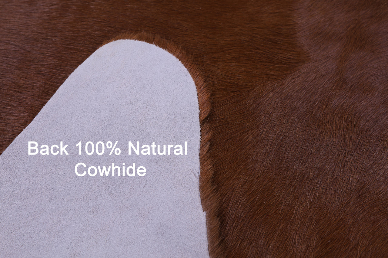Brown Natural Cowhide Rug - Large 6' 10"H x 6' 1"W