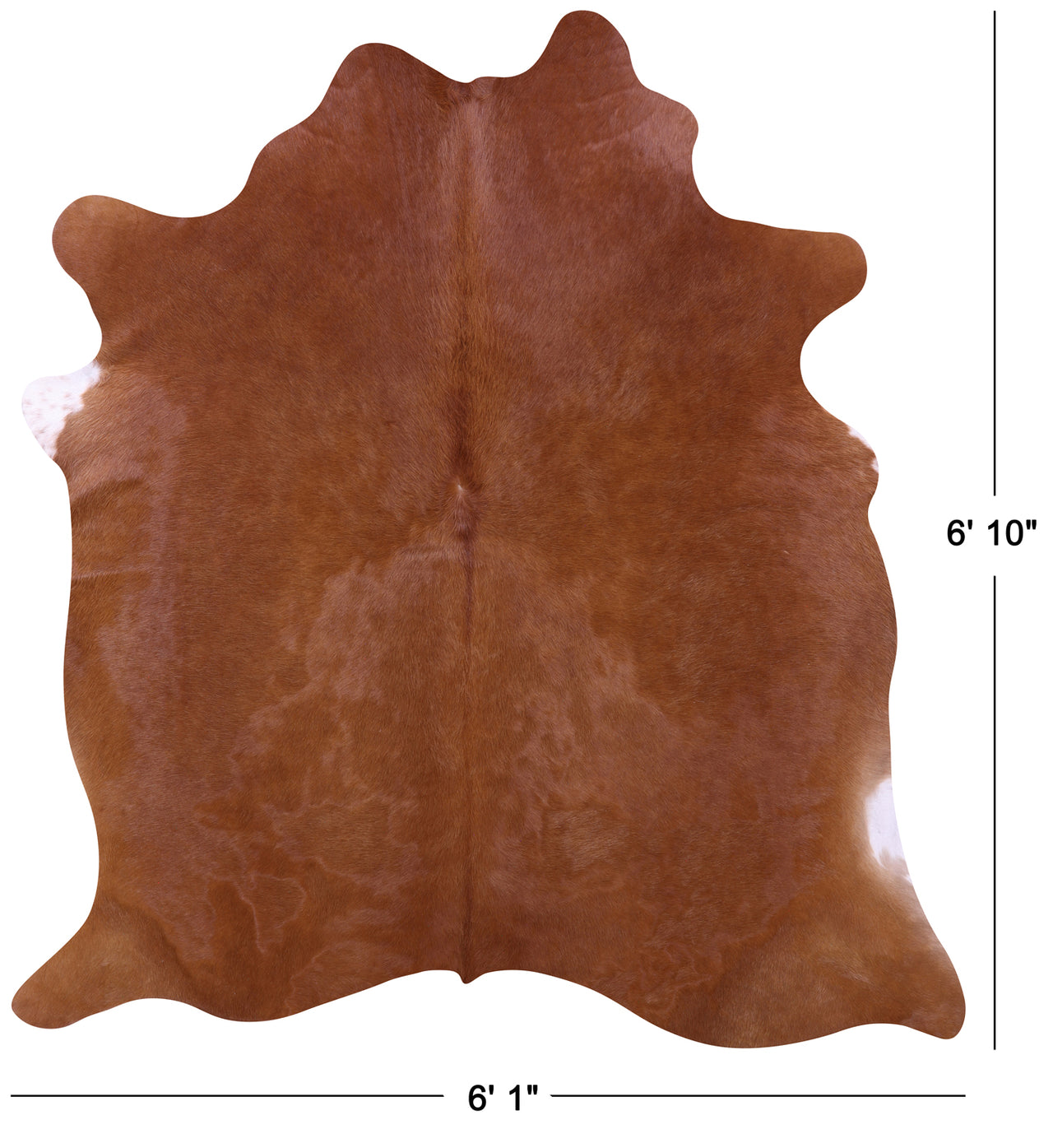 Brown Natural Cowhide Rug - Large 6' 10"H x 6' 1"W