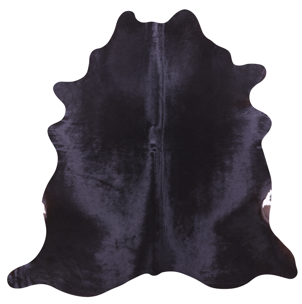 Black Natural Cowhide Rug - Large 6' 6"H x 6' 6"W