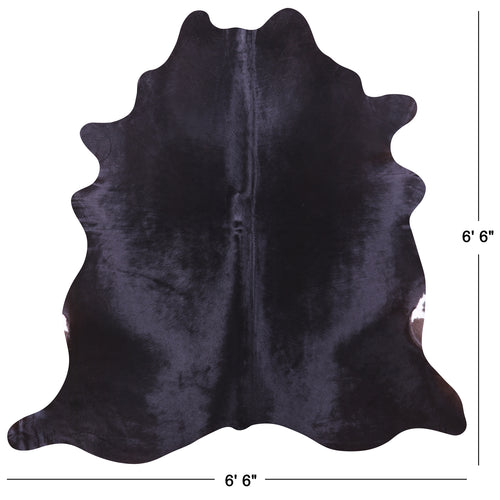 Black Natural Cowhide Rug - Large 6' 6