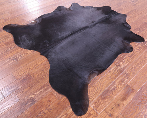 Black Natural Cowhide Rug - Large 6' 7