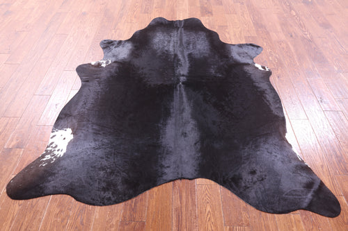 Black Natural Cowhide Rug - Large 6' 7