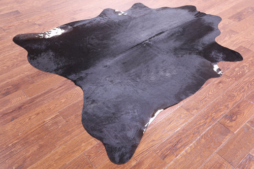 Black Natural Cowhide Rug - Large 6' 7