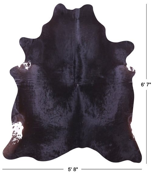 Black Natural Cowhide Rug - Large 6' 7