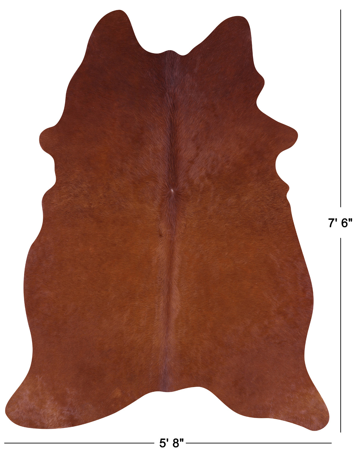 Brown Natural Cowhide Rug - X-Large 7' 6"H x 5' 8"W