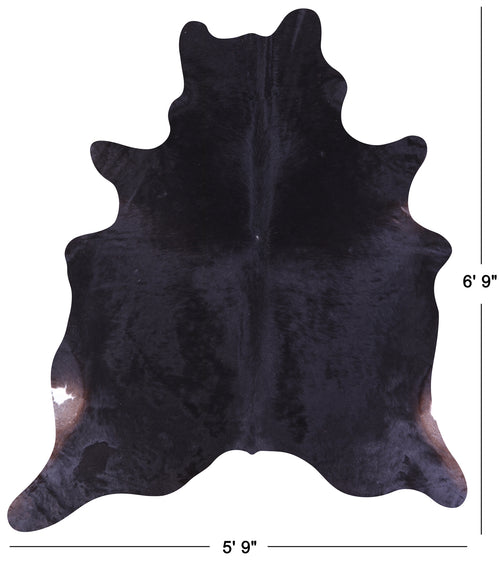 Black Natural Cowhide Rug - Large 6' 9