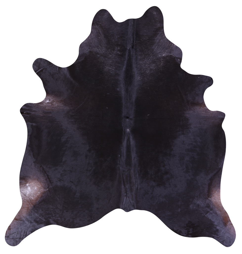Black Natural Cowhide Rug - Large 6' 8"H x 6' 1"W