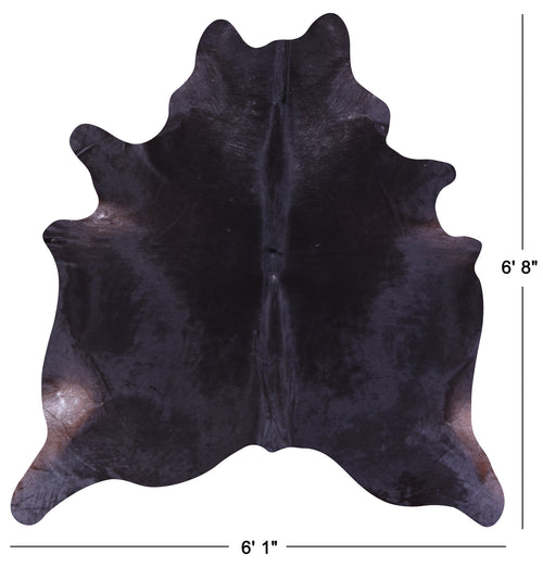 Black Natural Cowhide Rug - Large 6' 8