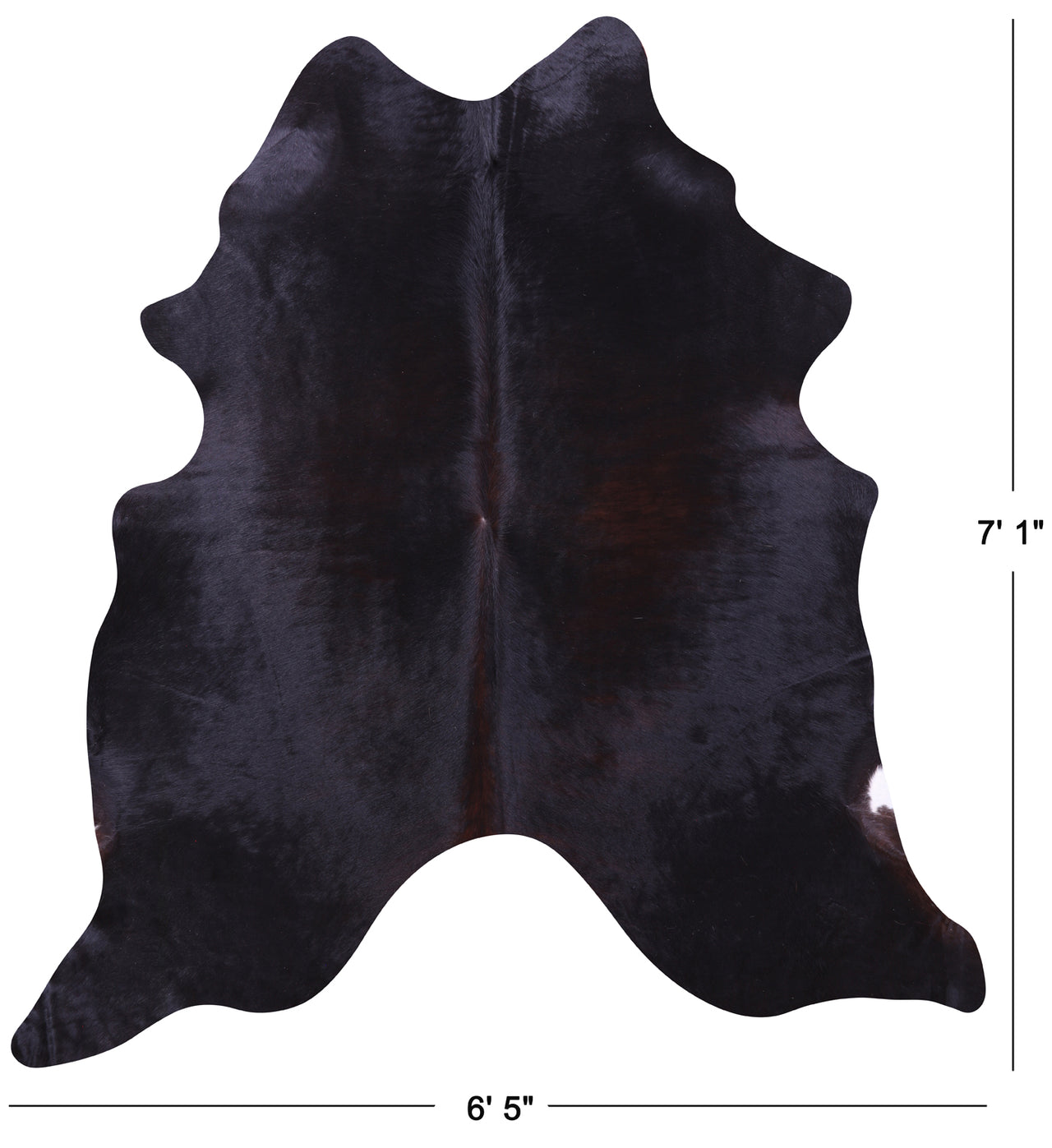 Black Natural Cowhide Rug - X-Large 7' 1"H x 6' 5"W