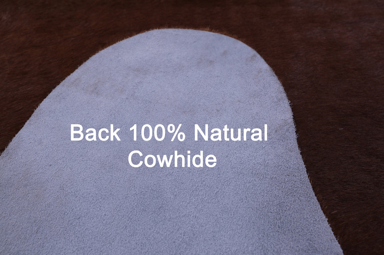 Brown Natural Cowhide Rug - X-Large 7' 0"H x 6' 7"W