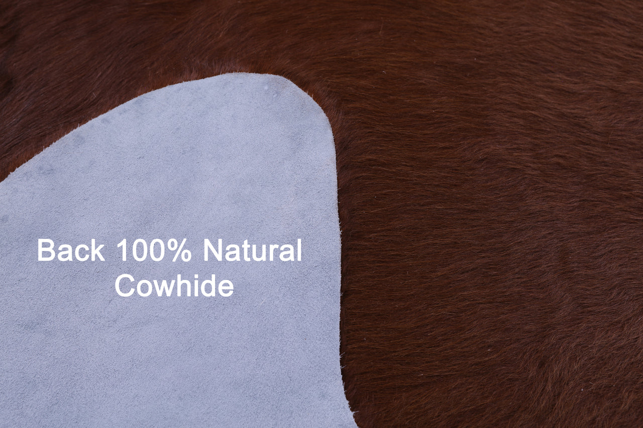 Brown Natural Cowhide Rug - Large 6' 6"H x 6' 2"W
