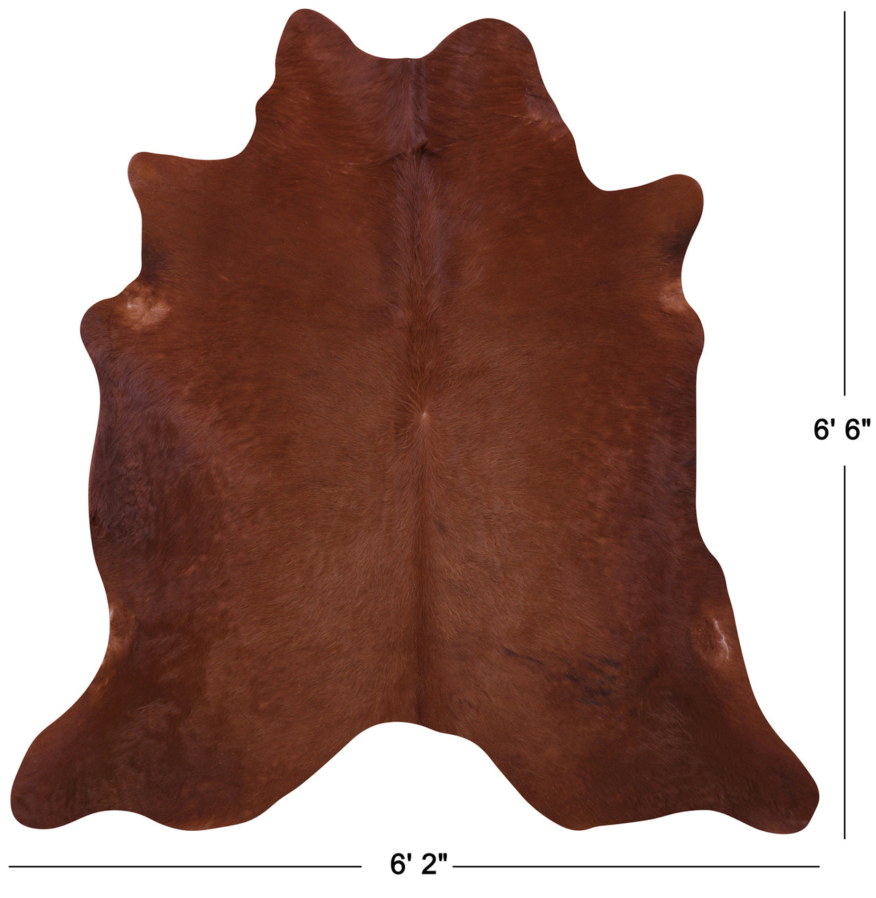 Brown Natural Cowhide Rug - Large 6' 6"H x 6' 2"W