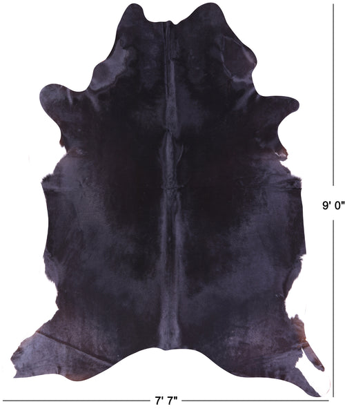 Black Natural Cowhide Rug - XX-Large 9' 0
